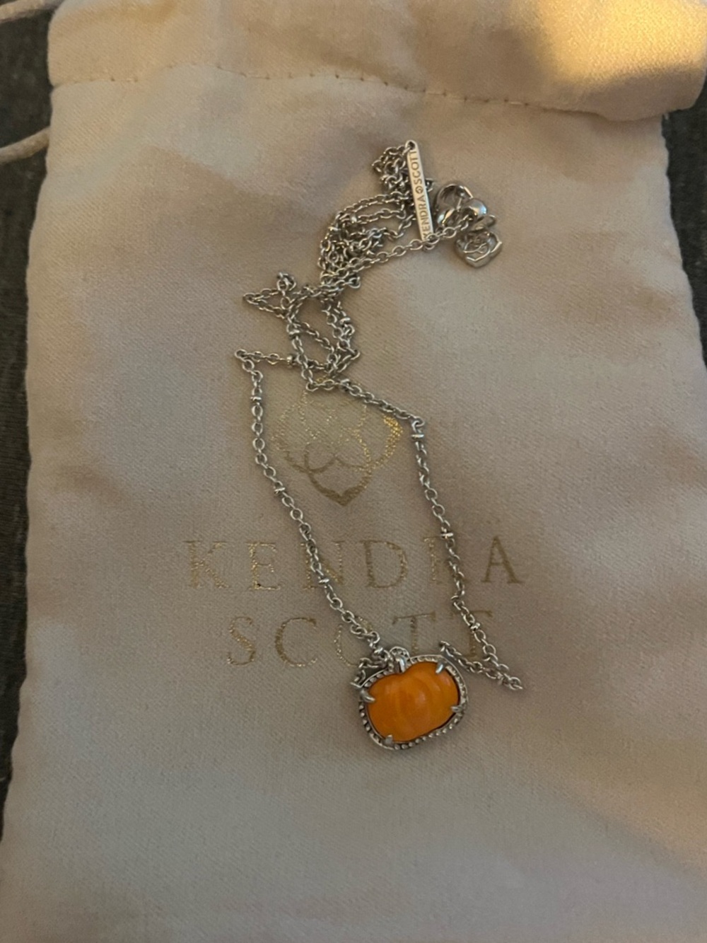 Kendra Scott Silver Pumpkin Necklace